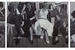 Once upon a time, 150 cm x 600cm (Triptychon aus "Deck chair people I" bis "Deck chair people III")